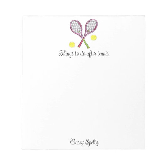 Aangepast Notitieblok Tennis (Voorkant)