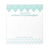 Aangepast Notitieblok van Aqua Chevron School Psyc (Voorkant)