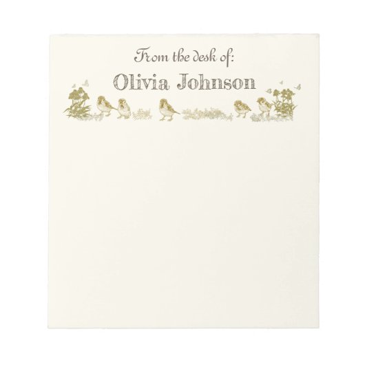 Aangepast notitieblok - Vogel- en Florentijns ontw (Voorkant)