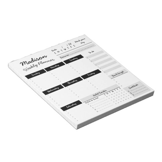 Aangepast Notitieblok voor aangepaste wekelijkse p (Schuin)
