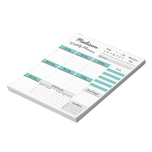 Aangepast Notitieblok voor aangepaste wekelijkse p (Linkerzijde)