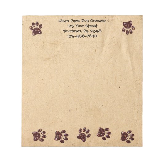 Aangepast Notitieblok voor Dog Paws (Voorkant)