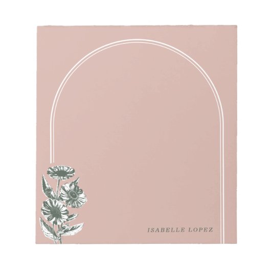 Aangepast Notitieblok voor Floral Arch - Roze (Voorkant)