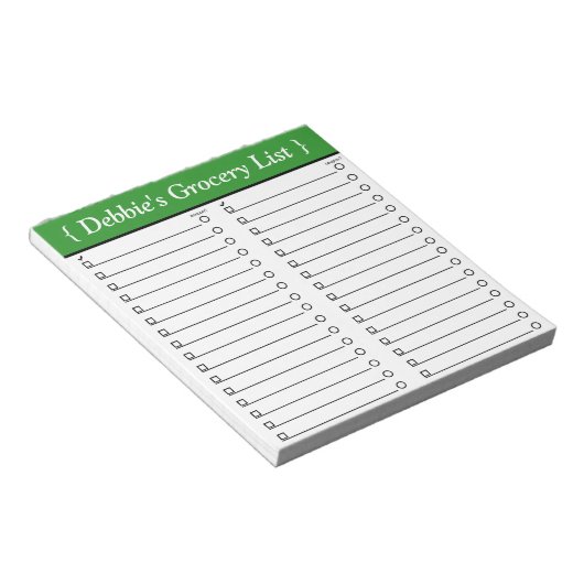 Aangepast Notitieblok voor groene basisproducten v (Schuin)