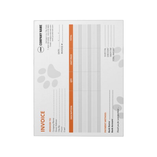 Aangepast Notitieblok voor huisdierenoppas (Linkerzijde)