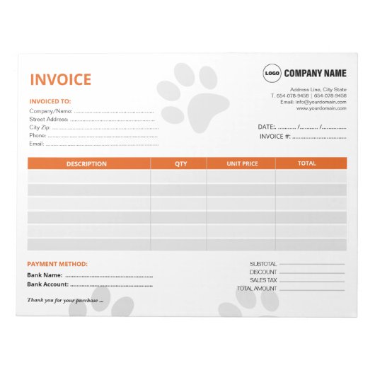 Aangepast Notitieblok voor huisdierenoppas (Voorkant)