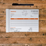 Aangepast Notitieblok voor huisdierenoppas<br><div class="desc">Beheer facturen efficiënt en presenteer een professioneel afbeelding aan uw klanten.</div>