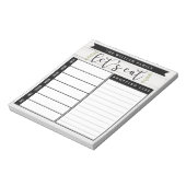 Aangepast Notitieblok voor maaltijdplanner en lijs (Linkerzijde)