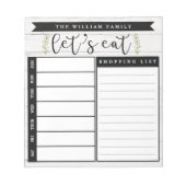 Aangepast Notitieblok voor maaltijdplanner en lijs (Voorkant)