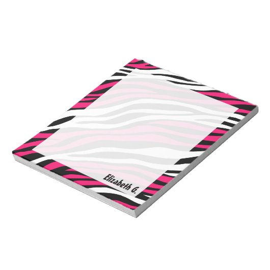 Aangepast Notitieblok voor Zebra Print Fuchsia Mix (Linkerzijde)