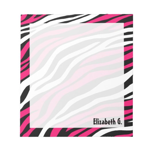 Aangepast Notitieblok voor Zebra Print Fuchsia Mix (Voorkant)