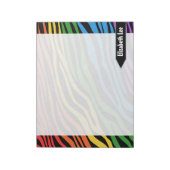 Aangepast Notitieblok voor Zebra Print Rainbow Mix (Linkerzijde)