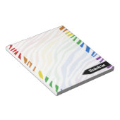 Aangepast Notitieblok voor Zebra Print Rainbow Mix (Schuin)