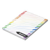 Aangepast Notitieblok voor Zebra Print Rainbow Mix (Linkerzijde)