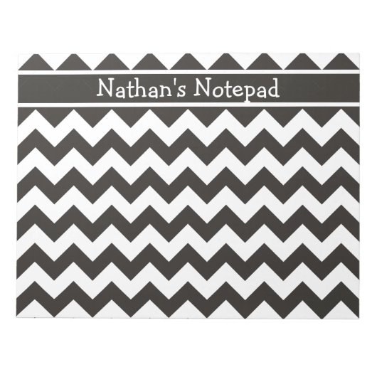 Aangepast Notitieblok, zwart-wit Chevrons Notitieblok (Voorkant)