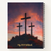 Aangepast Notitieboek Jesus Lion Sunset Cross Acht (Achterkant)