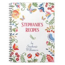 Aangepast Notitieboek ontvangen Folk Art Flower pe