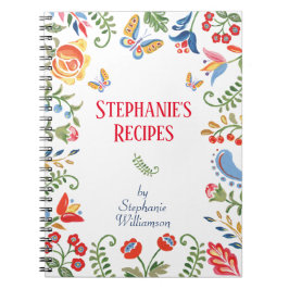 Aangepast Notitieboek ontvangen Folk Art Flower pe