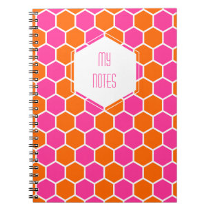 Aangepast Notitieboek "Roze en Oranje honingraat"