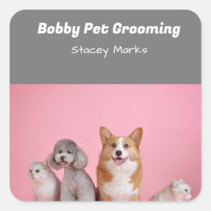 Aangepast Notitieboek voor fotoroze en grijs spira Vierkante Sticker