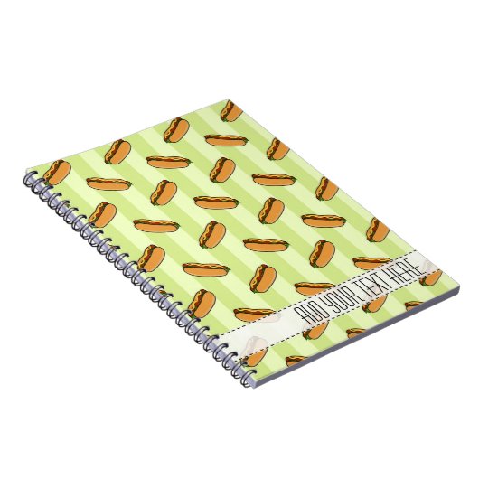 Aangepast Notitieboek voor Hot Dog Pattern (Rechterzijde)