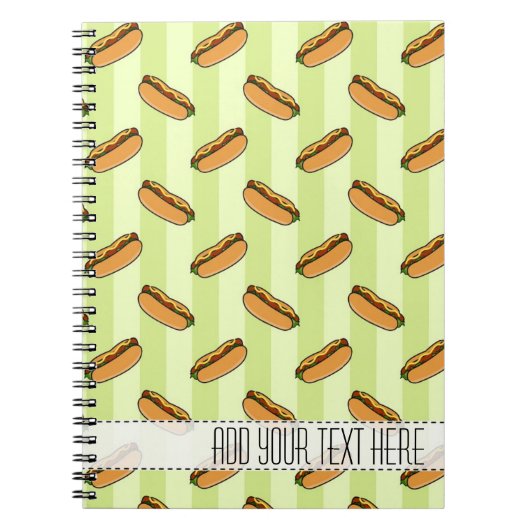Aangepast Notitieboek voor Hot Dog Pattern (Voorkant)