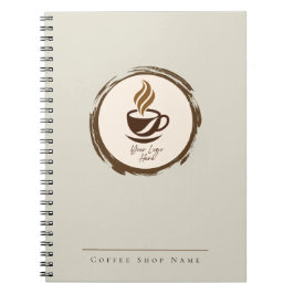 Aangepast notitieboek voor koffiezaak met logo
