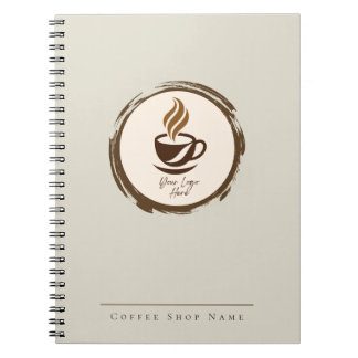 Aangepast notitieboek voor koffiezaak met logo
