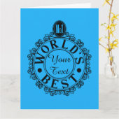 Aangepast Nr.1 Werelds Beste . . (Uw Tekst) Typogr Kaart (Gele Bloem)