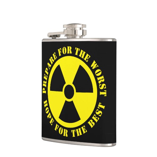 Aangepast nucleair symbool grappige prepping quote heupfles (Links)