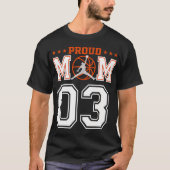 Aangepast nummer 03 Trotse basketbal moeder gepers T-shirt (Voorkant)