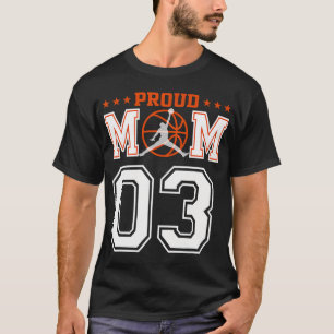Aangepast nummer 03 Trotse basketbal moeder gepers T-shirt