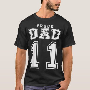 Aangepast Nummer 11 Trots Basketbal Vader Geperson T-shirt