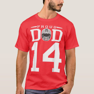 Aangepast nummer 14 Papa Football Papa gepersonali T-shirt