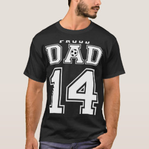 Aangepast nummer 14 Trots Voetbal Papa Persoonlijk T-shirt