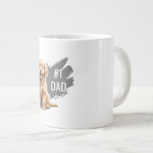 Aangepast nummer 1 papa puppy hond grote koffiekop (Voorkant rechts)
