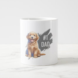 Aangepast nummer 1 papa puppy hond grote koffiekop