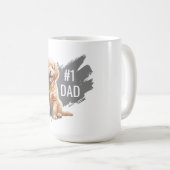 Aangepast nummer 1 papa puppy hond koffiemok (Voorkant rechts)