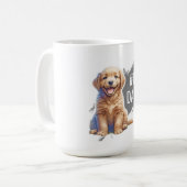 Aangepast nummer 1 papa puppy hond koffiemok (Voorkant links)