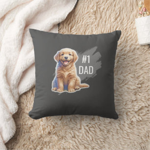 Aangepast nummer 1 papa puppy hond kussen