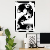 Aangepast nummer 2 Poster Voetbal (Thuiskantoor)
