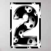 Aangepast nummer 2 Poster Voetbal (Voorkant)
