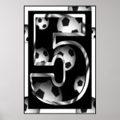 Aangepast nummer 5 Poster Voetbal (Voorkant)