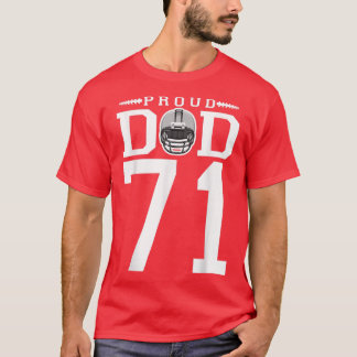 Aangepast nummer 71 Proud Football Papa, gepersona T-shirt