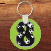 Aangepast nummer 8 Voetbal Sleutelhanger (Voorkant)