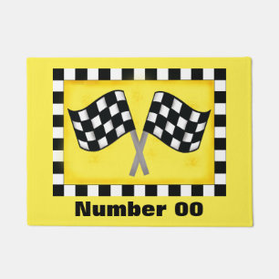 Aangepast nummer bij Race Gecontroleerd vlag Aange Deurmat