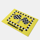 Aangepast nummer bij Race Gecontroleerd vlag Aange Deurmat (Schuin)