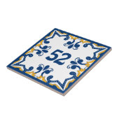 Aangepast nummer blauw en geel Azulejos Ceramic Ti Tegeltje (Zijkant)