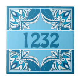 Aangepast nummer Blauw en wit porto Azulejos, Cera Tegeltje