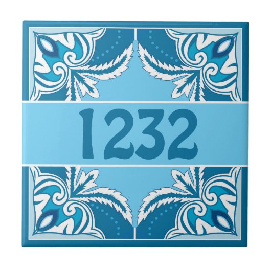 Aangepast nummer Blauw en wit porto Azulejos, Cera Tegeltje (Voorkant)